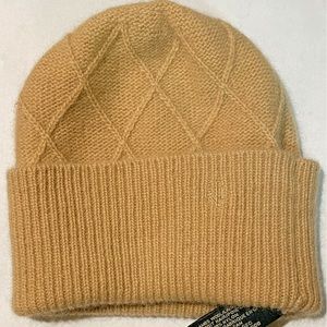 Ralph Lauren camel, lambs wool angora rabbit hair beanie knit cap